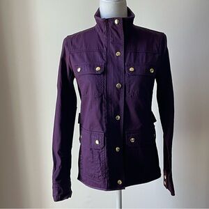 J. Crew Factory NWT Women's Utility Jacket in Deep Purple with Gold Buttons XS